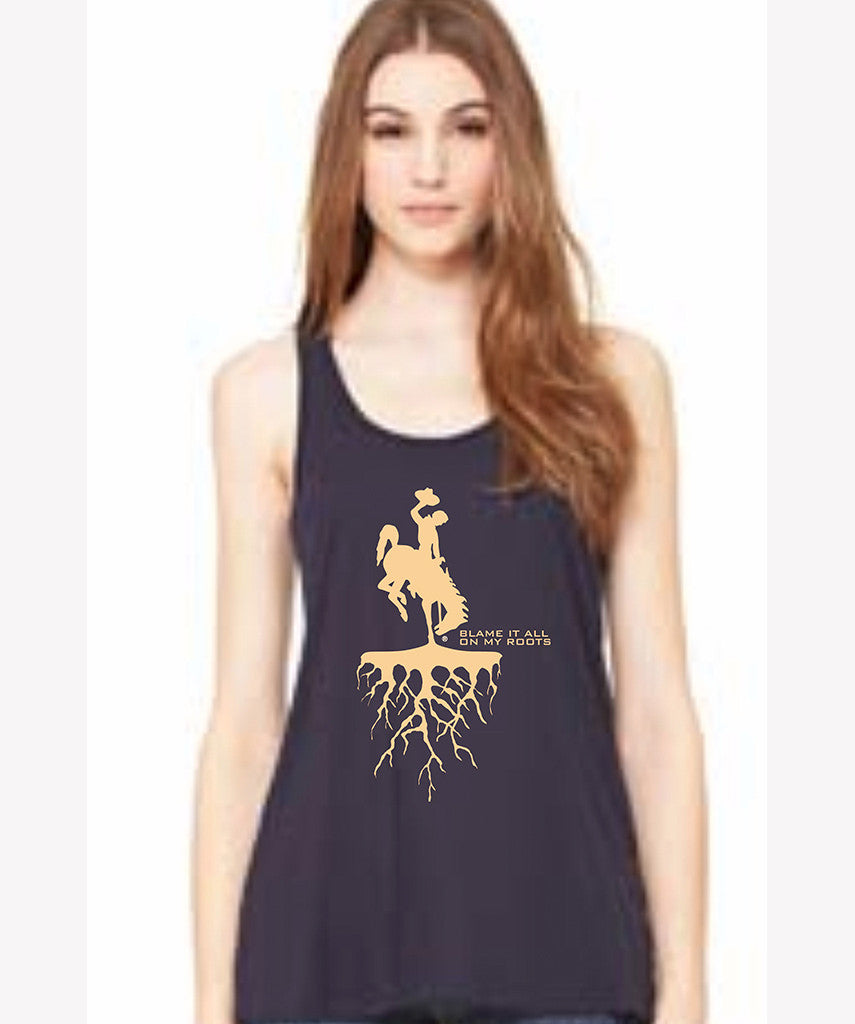 TA004 Roots Racer Back Bella Tank Top - Blue