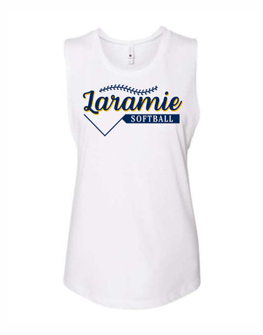 F - Laramie Softball Ladies Tank - (White)