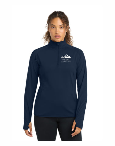 B - LCA Ladies Sport-Wicking Stretch 1/2 Zip Pullover
