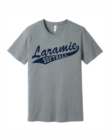 E - Laramie Softball Crewneck Athletic Heather T-Shirt