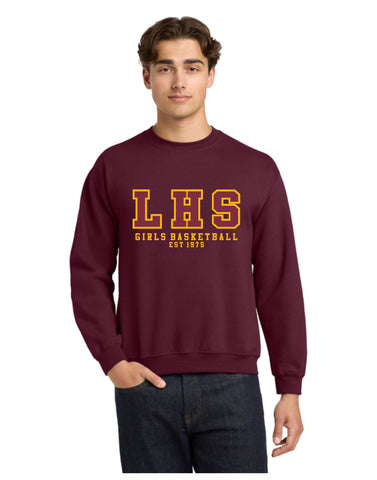 B1 - Lady Plainsmen BBall Crewneck Maroon