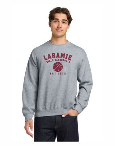 B - Lady Plainsmen BBall Crewneck Sport Gray