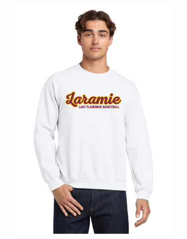 B2 - Lady Plainsmen BBall Crewneck White