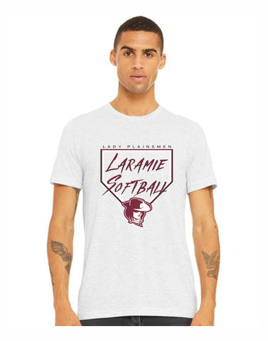 B -  Laramie Softball Bella Canvas T-shirt (White Fleck)
