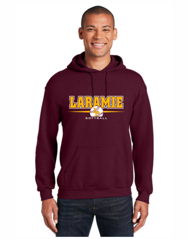 E- Laramie Softball Gildan Hoodie (Maroon)