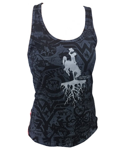 TA018 -  WP Stained Roots Ideal Ladies Racerback Tank (Black)