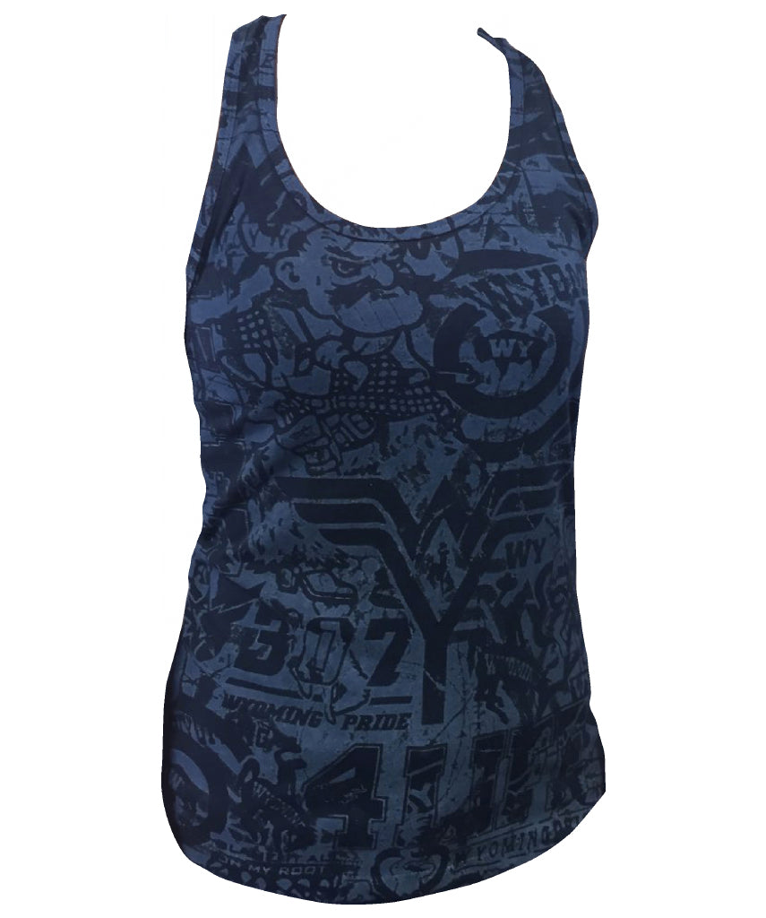 TA013 -  WP Stained Ideal Racerback Tank (Navy)