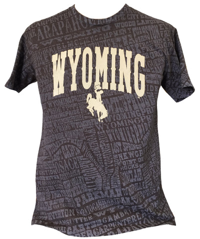 T063 -  Wyoming on Towns Stained T-Shirt (Brown)