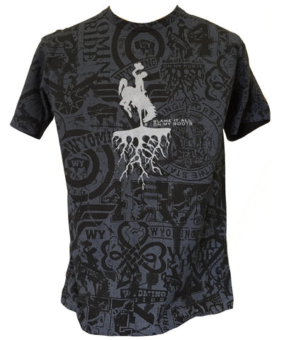 T061 -  Roots on WP Stained T-Shirt (Black)